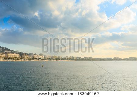 Cannes Beach Day View, France.