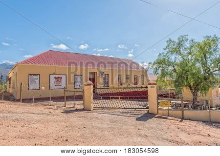 ZOAR SOUTH AFRICA - MARCH 25 2017: A primary school in Zoar a village in the Western Cape Province