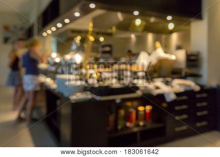 Abstrast Blurred background : restaurant cafe blur with bokeh