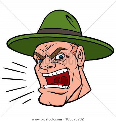 A vector illustration of a Drill Sergeant.