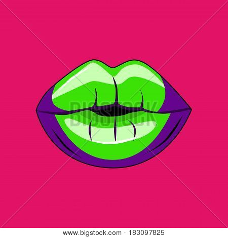 Lips pop art. For textiles, paper or website