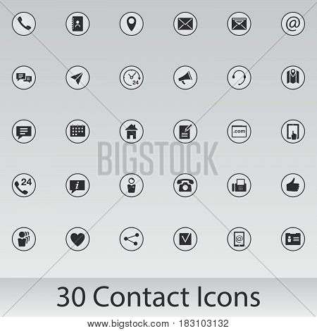 web icons set - Contact us isolated on white background .