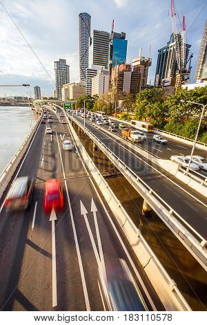 Highway in the downtown Brisbane Queensland Australia
