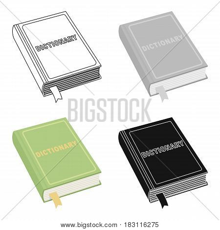Dictionary icon in cartoon design isolated on white background. Interpreter and translator symbol stock vector illustration.