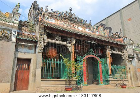 Thien Hau temple in Chinatown Ho Chi Minh City Vietnam. Thien Hau temple is a Chinese style temple of the Chinese sea goddess Mazu in Chinatown.