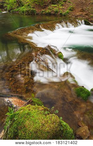 Mountain River In The Springtime, close up. Grza river, East Serbia