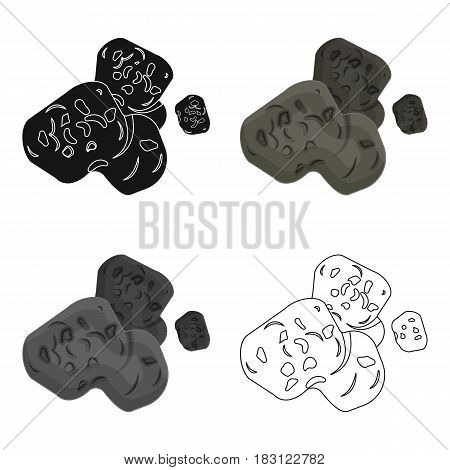 Asteroid icon in cartoon design isolated on white background. Planets symbol stock vector illustration.