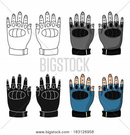 Fingerless gloves icon in cartoon design isolated on white background. Paintball symbol stock vector illustration.