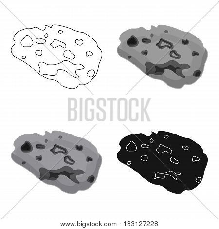 Meteorite icon in cartoon design isolated on white background. Planets symbol stock vector illustration.