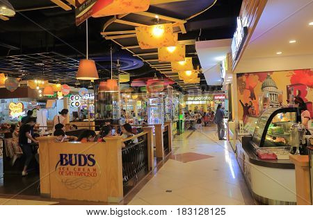 HO CHI MINH CITY VIETNAM - NOVEMBER 27, 2016: Unidentified people dine at Parkson department store food court.