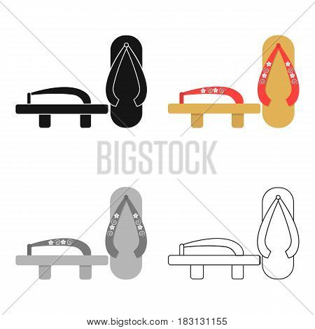 Geta icon in cartoon style isolated on white background. Japan symbol vector illustration.