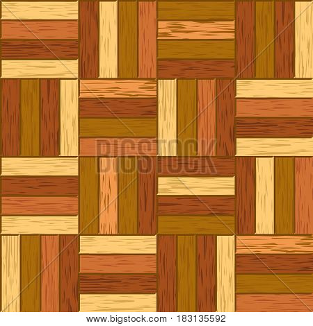 Abstract decorative old textured parquet floor vector background. Seamless tiling. Parquet hardwood material illustration.