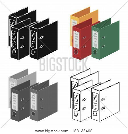 Ring binders icon in cartoon design isolated on white background. Library and bookstore symbol stock vector illustration.