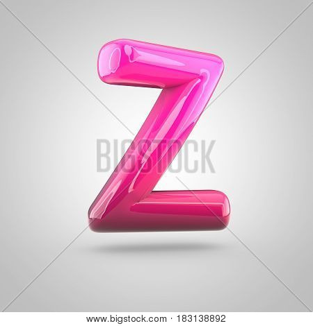 Glossy Red And Pink Gradient Paint Alphabet Letter Z Uppercase Isolated On White Background