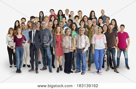 Group of Diversity People Together Set Studio Isolated