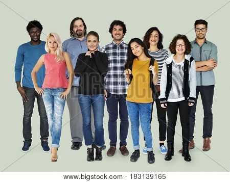 Group of Diversity People Together Set Studio Isolated
