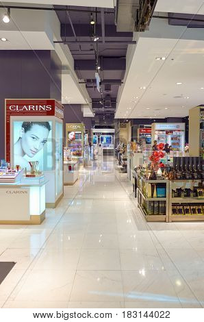 BANGKOK, THAILAND - JUNE 21, 2015: inside a shopping center in Bangkok.