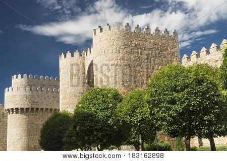 Avila (Castilla y Leon Spain): the famous medieval walls surrounding the city