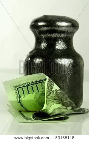 Banknote america dollar  on a white background