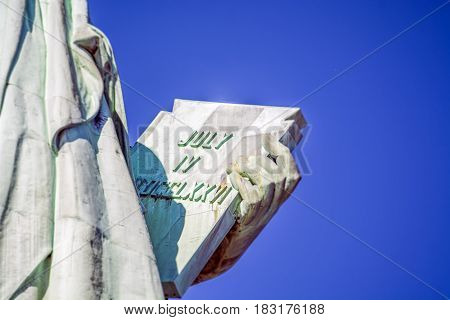 Detail from the Statue of Liberty New York