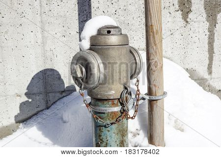 fire hydrant in New York City street. Fire hidrant for emergency fire access