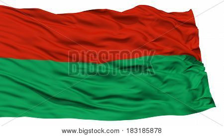 Isolated Lapaz City Flag, Capital City of Bolivia, Waving on White Background, High Resolution
