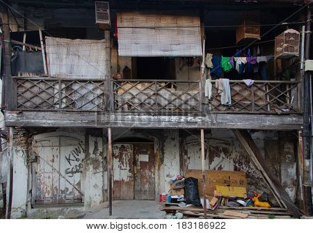 Semarang, Indonesia - september 13, 2015: Traditional street scene in Semarang, Indonesia