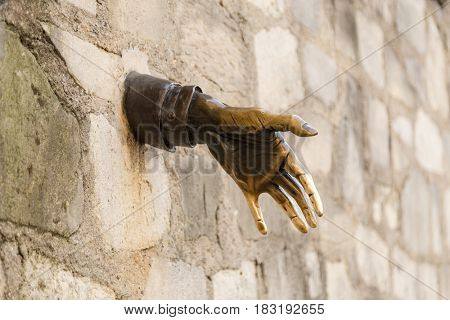 Paris, France, March 26, 2017: Jean Marais sculpture 