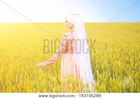 Beautiful Young Oriental Bride Preparing For Wedding