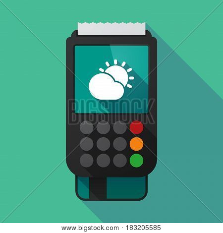 Long Shadow Dataphone With  The Sun Shining Behind A Cloud