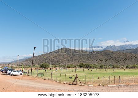 ZOAR SOUTH AFRICA - MARCH 25 2017: A schools rugby game in Zoar a village in the Western Cape Province