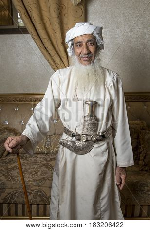 Nizwa Oman 26th May 2016: local man traditional outfit