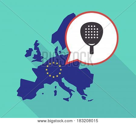 Long Shadow Eu Map With  A Paddle Racket