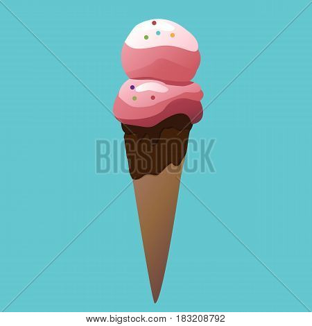 Beautiful vector illustration. Beautiful sweet ice cream
