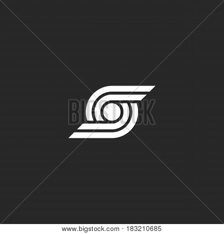 Letter S Logo Abstract Wings And Circle Geometric Shape Design Element Template, Technology Smooth L