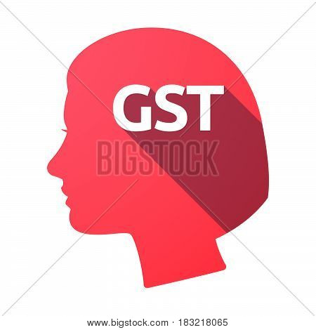 Isolated Female Head With  The Goods And Service Tax Acronym Gst
