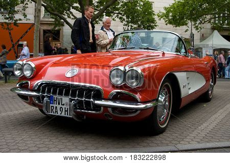 BERLIN - MAY 28: The Chevrolet Corvette 1958 the exhibition 