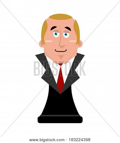 Bust of President. Big boss figurine. Vector illustration
