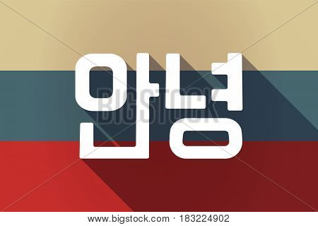 Ong Shadow Russia Flag With  The Text Hello In The Korean  Language