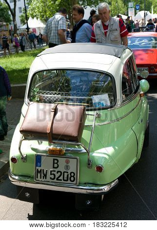 BERLIN - MAY 28: A small vehicle BMW Isetta 250 the exhibition 