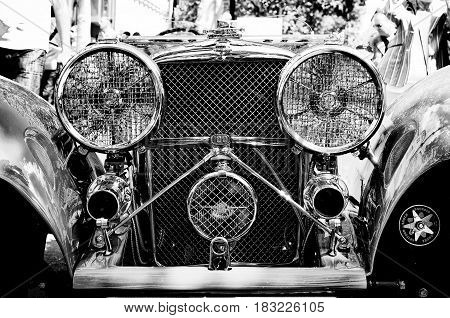BERLIN - MAY 28: The Jaguar SS 100 Roadster (Black and White) the exhibition 