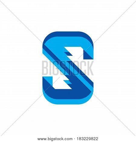 S letter - vector business logo template concept illustration for corporate identity. Abstract geometric creative sign for mobile application. Graphic design element.