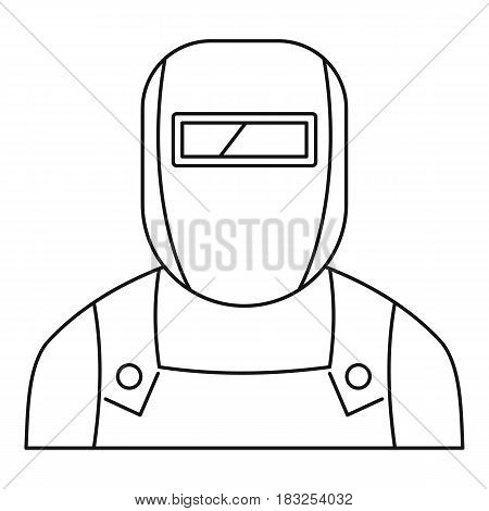 Welder icon in outline style isolated on white background vector illustration
