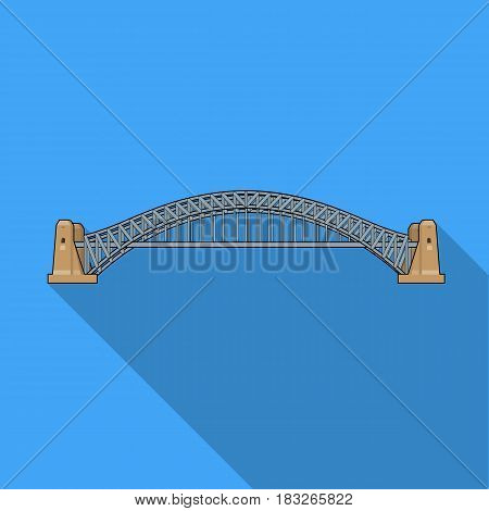 Sydney Harbour Bridge icon in flat design isolated on white background. Australia symbol stock vector illustration.