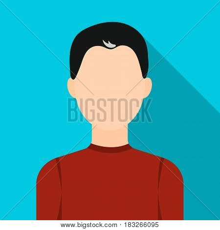 Boy icon flat. Single avatar, peaople icon from the big avatar monochro