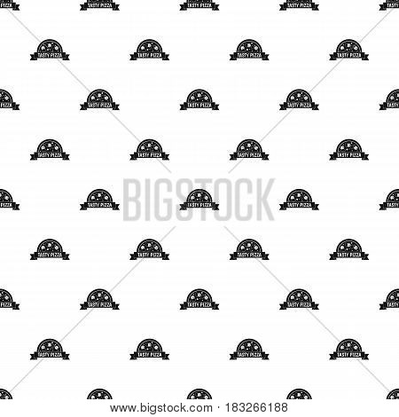 Tasty pizza sign pattern seamless in simple style vector illustration