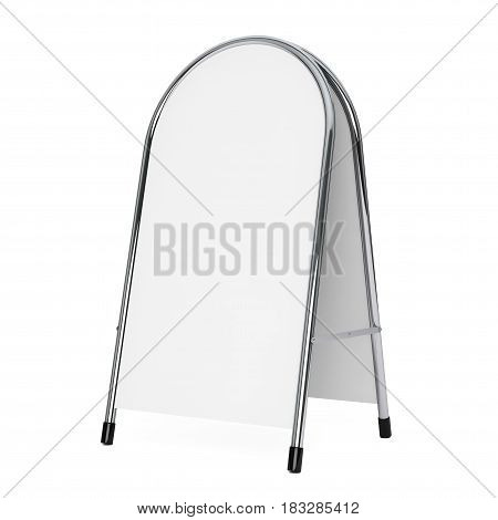 White Blank Advertising Promotion Stand on a white background. 3d Rendering.