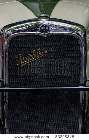 BERLIN - JUNE 14 2015: Fragment of Erskine (Studebaker) Model 51 Sedan 1928. The Classic Days on Kurfuerstendamm.