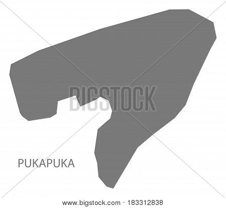 Pukapuka Cook Islands Map Grey Illustration Silhouette