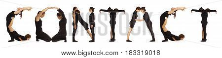 Black Dressed People Forming Word Contract
